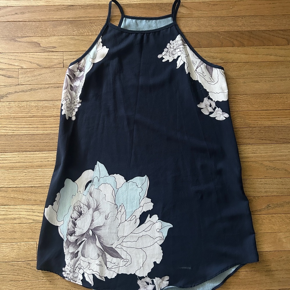 Navy Floral Women's sheer dress/cover up